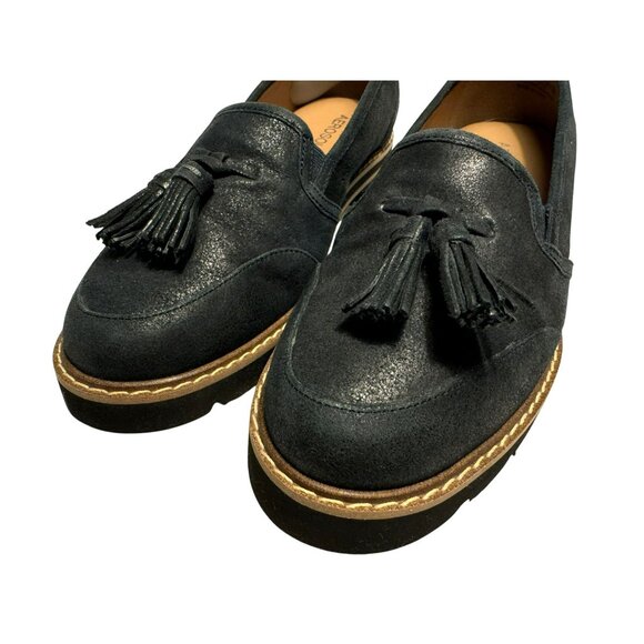 Aerosoles Women's Pen Name Moccasin Loafer Sz 7.5 Black/Ink Suede Slip-On Shoes - Picture 3 of 8